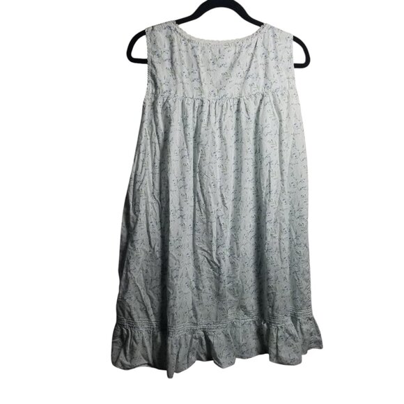 Eileen West Women's Cotton Green Floral Cottagecore Prairie Nightgown Sz L - Picture 2 of 5